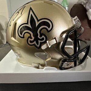DREW BREES SIGNED NEW ORLEANS SAINTS LOGO AUTOGRAPHED MINI HELMET W/HOLO COA 895